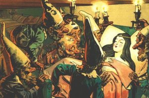 думает: „Ах, если бы у меня родился ребёночек, белый как снег, румяный как кровь и чернявый как чёрное дерево“»