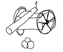 А что их так развеселило то? По-моему от большого недое*а можно разглядеть хер в любом продолговатом предмете. Примерно такой рисунок в итоге получился бы (да, я не умею рисовать от слова совсем), чем не пушка?