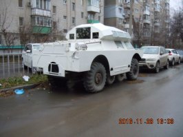 Ростов на Дону. Пару лет назад ОН еще ездил в оригинале. Без пулемета правда,но с башней и всеми прибамбасами БРДМ. Белого цвета и частными номерами. Хочу посмотреть ЧТО у него в ПТС написано.