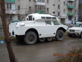 Ростов на Дону. Пару лет назад ОН еще ездил в оригинале. Без пулемета правда,но с башней и всеми прибамбасами БРДМ. Белого цвета и частными номерами. Хочу посмотреть ЧТО у него в ПТС написано.