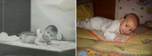 Внесу свои 10 копеек. Отец (я) слева и дочь справа спустя 33 года.