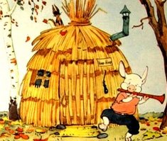 Почему-то когда я вижу каркасные домики, то вспоминаю эту сказку.