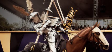 Какое-то месиво и картинки ужасные. Вон с турнира Святого Георгия нельзя было взять? А так благородство рыцарей сильно преувеличено, это как современные пилоты - да здоровенные ребята в дорогущей сбруе, очень романтизированные, а так люди как люди.