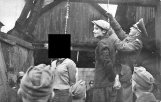 вы думаете он отправлял письма по почте? или что с ним на допросах церемонились? Реально? 

вот и на этих лицах тоже не видно синяков и одеты прилично, но что из этого? мальчишке нет и 17-и.
казнь подпольщиков в Минске, октябрь 1941 года.