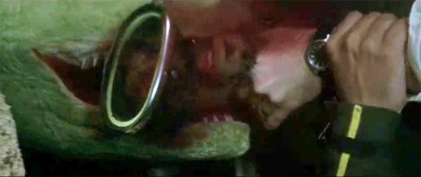 "Deep" (в нашем прокате под названием "Бездна")
© Columbia Pictures, 1977

Сцена, где мурена жрет гангстера)