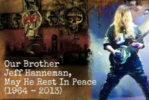 Джефф Ханнеман, гитарист и один из основателей группы Slayer. причиной смерти является отказ печени, вызванный осложнениями от укуса ядовитого паука в 2011 году.