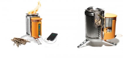 BioLite CampStove - туристическая печь-зарядка, на которой вы сможете приготовить пищу на собранных по пути ветках, что устраняет необходимость в тяжелом, дорогом и загрязняющем окружающую среду керосине. Печь легко разжечь и вымыть, на ней можно быстро вскипятить воду. Пока вы готовите пищу, BioLite CampStove подзарядит телефоны, фонарики и другие приборы за счет преобразования тепла в полезное электричество. 

Можно сидеть у печи BioLite CampStove как у походного костра и наблюдать за танцующим пламенем, жаря что- нибудь на костре и рассказывая друзьям истории. Печь BioLite CampStove можно использовать не только в походах. Здорово, если она под рукой, когда во время грозы и прочих стихийных бедствий отключается электричество. Вы сможете готовить и заряжать электронные приборы, даже если линии электропередач отключены. 

Технические характеристики: 
Топливо: органическая биомасса (ветки, листья, шишки, кора, мелкие куски древесины) 
Отдача мощности огня Пик: 3.4 кВт (Мин), 5.5 кВт (Макс) 
Выдача мощности на порт USB (непрерывная): 2 Вт / 5 В, Пик: 4 Вт / 5 В 
Время кипячения воды: 4.5 минуты на 1 литр воды (время зависит от силы огня) 
Объем горючего: 46 грамм древесины для кипячение 1 литра воды 
Основной корпус: анодированный алюминий 
Блок питания печи BioLite CampStove помещается внутри варочной камеры, что позволяет легко упаковать прибор