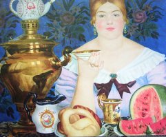 Забыли картины Бориса Михайловича Кустодиева (к сожалению, с сети загружено, в реальности картины замечательные, смотрятся замечательно, имел счастье в этом убедиться лично).