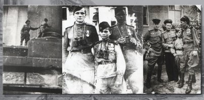 Владимир Тарановский расписывается на Рейхстаге