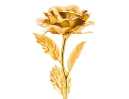 Открытая роза 24К
Произведение искусства арабских мастеров. Два самых желанных подарка в одном. Роза и золото. Золотая роза невероятной красоты станет идеальным подарком для любой девушки!

Вес: 11 г.
Длина: 25 см.
Страна производитель: ОАЭ.
690 000 руб.