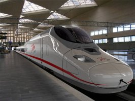 Знакомая тема. Пускать эти поезда из Москвы в Нижний не планировалось. В Нижний ходили Сапсаны и об их замене на что-то другое не думали. Но РЖД ещё хрен знает когда договорилось о поставке испанских составов Talgo. Их предполагалось задействовать прежде всего на маршруте Москва-Киев. Но тут случился майдан и РЖД начало думать, куда бы ещё можно приткнуть эти поезда. Вот так в 2014-м году Talgo появились на маршруте до Нижнего Новгорода и заменили собой Сапсаны. Теперь наконец поехали и в Берлин.
К слову, жаль что РЖД закупило у испанцев только сами составы, без электровозов. У РЖД Talgo теперь ездит с нашим электровозом ЭП20. Нет, ЭП20 хороший электровоз, но с этим компактным составом не очень гармонирует. А вот в Испании эти поезда ходят в комплекте с весьма симпатичными локомотивами: