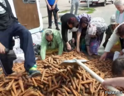 Морковкой с лопаты подкупают депутаты избирателей в Чернигове

Ну правильно, такое же быдло, как и за гречку голосовало за яныка. Только что-то очереди за той морковкой не видать... В отличие от сцены с блинами.