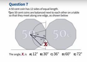 полкруга 180 градусов  -75-75=30; 30*2=60