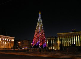 Воронеж. Одна из самых дорогих ёлок в России в 2016г.