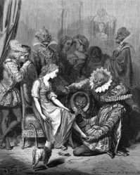 Они видимо иллюстрацию Гюстава Доре, за 1867г, не видели. Там каблуки маленькие. Да из чего сделана туфелька там тоже не понятно. Туфля, как туфля.