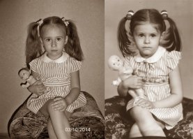 Справа дочка - 1994, а слева внучка - 2014.