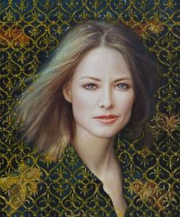 Джоди Фостер на КРАСНОМ фоне.