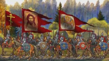 Не стал далеко искать... Вот флаги Руси, а не эта тряпка торгового флота.