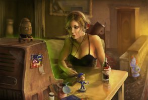 ну как сказать, хороший для фаната уровень отрисовки, вдохновение миром вахи чувствуется в каждом. Говорить о том что это миры созданные художником - глупо, ибо каждый из образов в максимальном приближении был реализован. 
Но лично меня, от фентези с орками эльфами и прочей избитой херней уже конкретно подташнивает. Уж больно избитая тема. Иллюстрации к тому же сорокотысячнику, фаллауту и другим мирам будущего больше радости вызывают, да и фантазии там поболе.