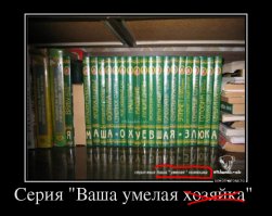 Серия называется "Ваша умелая хозяюшка",  а не "...хозяйка". Иначе откуда взять букву "Ю" в слове "злюка"?
Кстати, там мелким шрифтом написано правильно.