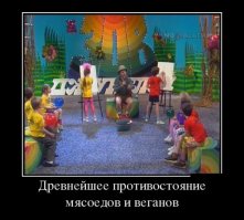 А помните, что мясоеды постоянно выигрывали?)) Даже шутки были на эту тему в передаче.