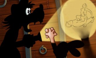 Вспоминается сюжет ))) Может это девушка играла тенями в лучах китайского света? )))