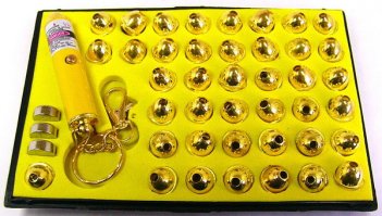 У меня раньше лазерная указка с такими насадками была, можно было на стену соседнего дома проецировать.