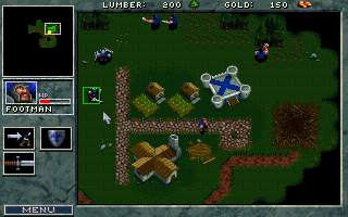 На 286-м играл в Wolfenstein и первый Duke. Потом когда у меня появился уже 386-й я очень долго залипал в WarCraft, в пачку нельзя было выбрать больше 4-х бойцов и ходили и атаковали только через команды GO или Attack