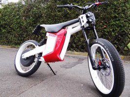 Российская разработка на основе двигателя Дуюнова.

Параметры электровелосипеда
Дальность пробега: до 130 км при средней скорости 25 км/ч
Макс. скорость 120 км/ч
Рекуперация до 350 A
Контроллер Curtis 1232SE 48 V 350 А
Емкость батареи 29,4 Ач
Макс. мощность: до 12 кВт (ограниченна контроллером)
Макс. момент 160 Нм (ограниченна контроллером)

Параметры электродвигателя
Макс. мощность: до 20 кВт
Макс. момент: до 200 Нм