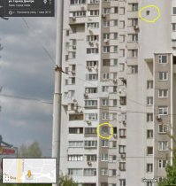 Родной Киев- ул. Героев Днепра, часто этот дом проезжаю.
Там походу не один такой "архитектор" живет- вон выше его окошко прорубили... в монолите ска