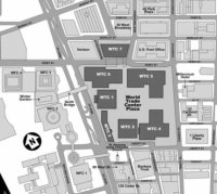 Дык между ними еще одно здание. Здание 6. У них обломки по параболе летали, что ли?
На видео ничего существенного там на него не прилетало, даже если бы прилетело, ну пробило бы там одно, два, да хоть десять плит перекрытия, это же металлокаркас.
Здания 5 и 6, стоящие в непосредственной близости, получили сильные повреждения, но остались стоять. А это стояло от него через дом и чпок - сложилось. 
Не хочется быть конспирологом, но все же.