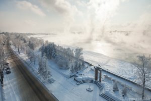 Ляпота то какая! Ангара парит аж