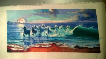 я по фото мало работаю, только если уж очень просят.
Не нравится мне это :) Вот хорошей картины найти схему, чуть обработать по-своему в программе и отшить - это любо. В инет почти не выставляю вышивки. Не считаю, что достойны обсуждения. Но раз уж Вы спросили - вот из последних - Врубель, Принцесса пустыни, Волна.