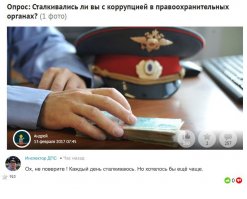  Опрос: Сталкивались ли вы с коррупцией в правоохранительных органах?