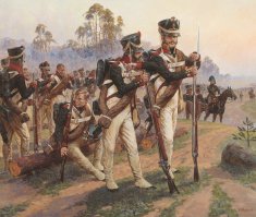 И что? Слева - направо: Гренадер - рядовой и мушкетер - офицер 1762 г., царствование Петра III; Офицер и егерь 1762-1796 г., царствование Екатерины II. 

Далее русские войска вступают в Париж.