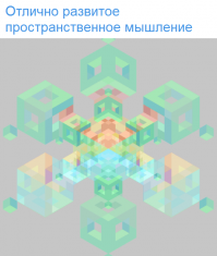 "Отлично развитое пространственное мышление".  :)
Нормальный интересный тест. Ошибок в нем нет.