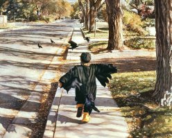 Художник нашел свой стиль, который как минимум заставляет присмотреться к рисункам. А вот с детством у него не очень сложилось видимо, или на западе у детей теперь такой мейнстрим?
Но есть и другие "художники детства"