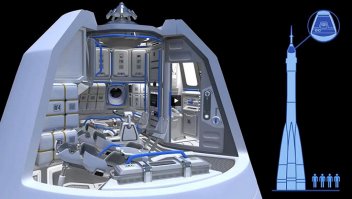 вообще то -это и есть ЕДИНСТВЕННАЯ пилотируемая кабина, она же спускаемый аппарат, возможно вы имели ввиду -вес жаростойкой абляционной обшивки? Но в любом случае выгоднее по массе 1 кабина чем кабина+ спускаемый аппарат...