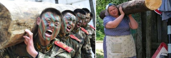 Тренировка солдат в китайской армии