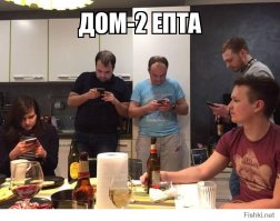 Половина в телефонах, половина жрёт и пистит.