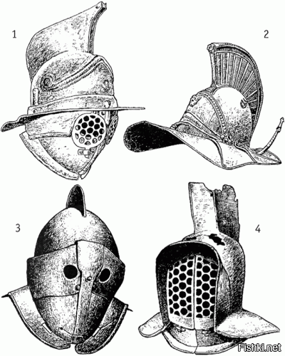 ниже на картинке гладиаторские шлемы, а этот - шлем римского Ц(!)ентуриона.