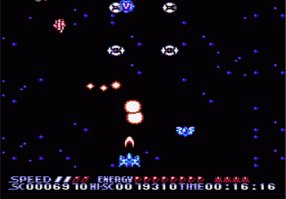 очень редкая игра на NES, попадалась всего один раз, считается лучшим скролл шутером на денди