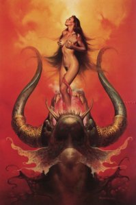 чудный фотошоп, а вот до фотошопа одним из направлений было разрисовывание фотографий и мастер Борис Вальехо