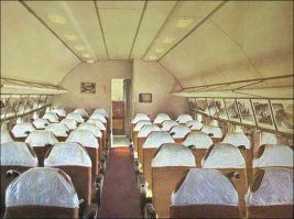 "Опытный Ан-10 получил собственное имя "Украина". Его пассажирские салоны были украшены видами украинских городов: Киева, Запорожья, Харькова, Полтавы, Каховки." 

А на каждое кресло были одеты белые трусы, на случай если пассажиру понадобится смена белья?