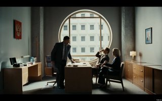 Вряд ли кто-то СПЕЦИАЛЬНО высматривает. Просто порой бывает так, что глаз за что-то "зацепился". 
В 2008 году вышел фильм "После прочтения сжечь" с Брэдом Питом в одной из ролей. Там есть момент, когда герой Пита со своей коллегой приносят в российское посольство некий диск с целью его продать. Сначала сцена в кабинете с российским дипломатом. Затем дипломат выходит, но скрытая камера продолжает наблюдать за посетителями. Короче, смотрим на правую стену, на портрет президента. В первой сцене - на портрете хорошо видны голубые поля. На портрете Ельцин. Напомню, 2008 год! Через пару минут на стене фото без полей. На портрете... Путин! 
Картинки кликабельны (увеличиваются).