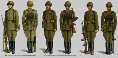 На фото суворовец, о чём говорят широкие лампасы на брюках.
А вообще, ремень с бляхой был первоначально введён для курсантов военных училищ ещё до Войны. Уже потом пряга стала единой для всех.
Причём изначально ремни были под правую руку (при надевании пряга в правой руке) как курсантские РККА, так и РККФ. Уже потом, по моему на снаряжении образца 53 года, пряга переходит на левую руку. Но там и снаряжение кардинально изменилось. Появилась РПС обр.53 года, местами используемая до сих пор.