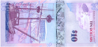 Если брать бермудский доллар, то мне, например, больше нравится банкнота в 10 долларов