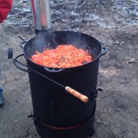 Печь для казана с коптильней