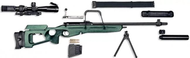 ну хз...
Базой для неё послужила советская спортивная винтовка  Рекорд , образца 1972 года. Точнее, её модификация  СИЗМ , созданная уже после распада СССР для сборной команды ЦСКА, выступающей по программе Международного стрелкового союза; от своего однозарядного прародителя  Рекорд-СИЗМ  отличается наличием отъёмного десятиместного магазина. Появление новой многозарядной винтовки под стандартный российский патрон 7,62 54 не могло не заинтересовать армию. Особенно учитывая чемпионскую точность  Рекорда . У оружия можно регулировать степень усилия, с которым стрелок нажимает на спусковой крючок[5]. Винтовка СВ-98 построена по классической для подобного оружия схеме: продольно-скользящий затвор (его ещё называют  шпингалет  или  болт ) запирается на три боевых упора; после выстрела затвор необходимо открыть вручную для экстракции гильзы и закрыть, дослав следующий патрон. Ручная перезарядка убирает паразитные колебания ствола, неизбежные при работе газоотводной автоматики, что существенно повышает точность выстрела. Кованый ствол свободно вывешен в ствольной коробке, иначе говоря   не касается ложи; таким образом, различный хват оружия не смещает точку попадания (в высокоточной стрельбе  играют  даже такие мелочи). Само ложе изготовлено из авиационной фанеры, в его передней части вырезан паз для складывания двуногой сошки, а посредине крепится рукоятка для переноски оружия; затыльник приклада и упор под щёку регулируемые. Ударно-спусковой механизм СВ-98 спортивного типа, усилие на спусковом крючке также можно отрегулировать. Винтовка СВ-98 комплектуется телескопическими сошками, противомиражной лентой для ствола (чтобы нагретый металлом воздух не искажал картинку в прицеле), глушителем и семикратным прицелом ПКС-07. Винтовка позволяет вести эффективный огонь на дальности 700-800 м. В совокупности, технические решения СВ-98 обеспечивают ей точность, порядка 0,5 0,7 угловой минуты на 300 метрах (пробоины ложатся в круг диаметром 76 78 мм) при использовании специальных патронов. Опытный стрелок из СВ-98 способен поразить ростовую цель на дистанции 1200 метров. В целом, можно сказать, что идеологически СВ-98, как две капли воды, похожа на своих зарубежных  коллег    американский Remington 700, немецкий Blaser 93 и им подобные. Она не выдающаяся, но и не плохая   рядовая снайперская винтовка с рядовыми характеристиками. Главная её ценность для военных заключается в использовании стандартных боеприпасов, доставшихся  в наследство  от СВД. Разработка и производство нового снайперского патрона могло существенно обременить российский ВПК, этот процесс растянулся бы на годы.