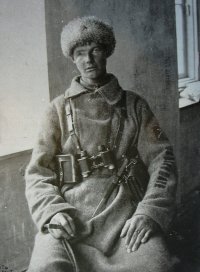 Кто хоть немного интересуется военной историей, тот, наверно, помнит, что в 1916 года в Российской Императорской армии 5 декабря 1916 г. были введены нашивки за ранение, контузию или отравление газами на рукава. У рядовых и унтер-офицеров они были красными, у офицеров  золотыми или серебряными, в зависимости от металлического прибора части.
Практика таких нашивок перешла и в воюющие армии Гражданской. Правда, у красных примеров ох как немного (правда, в ВОВ уж разгулялись). Вот наиболее известный.
 Знакомьтесь, инструктор пулемётной команды 1-го революционного кавалерийского полка дивизии им. Н.Кочубея Антон Васильевич Близнюк. Награжден БКЗ РФ за отличие в бою 1 июля 1918г. под ст.Злодейск и во многих других боях, где он всегда проявлял выдающуюся храбрость, мужество и находчивость. Свою преданность Революционному долгу тов.Близнюк запечатлел тяжелыми ранами, полученными в молодецких схватках с белыми. (Пр. Р В С P от 17 ноября 1919г.   309).Прикрывая отход полка пулеметной поддержкой, был  захвачен белоказаками, получил около 26 сабельных ранений и потерял глаз. Ухитрился сбежать из-под расстрела, переплыв в мороз горную речку и пробравшись к своим! На рукаве шинели у него десять нашивок за ранение. В руке сигара, по легенде -- подарок Троцкого.